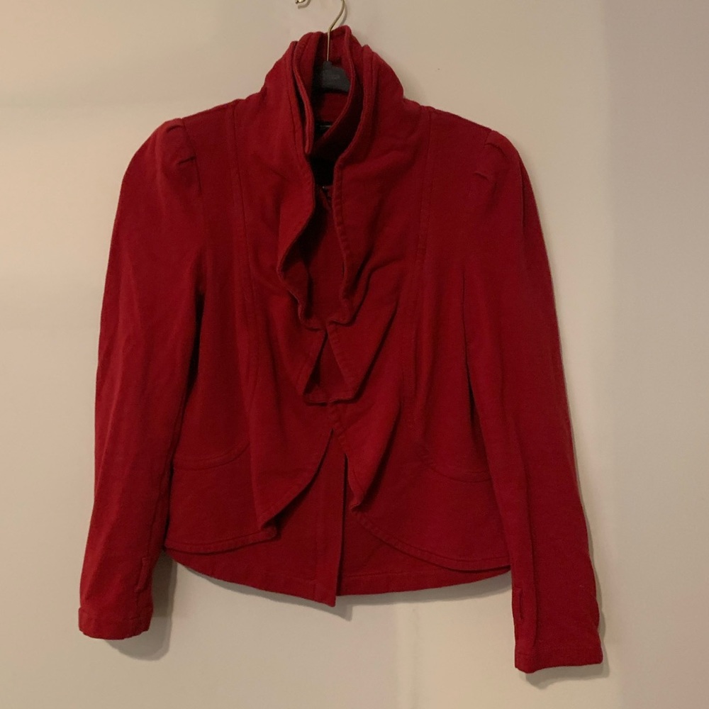 INC Red Ruffle Jacket